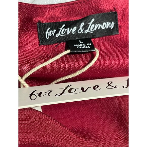 NWT- For Love & Lemons Satin Elora One Shoulder Rhinestone Dress - Picture 7 of 8